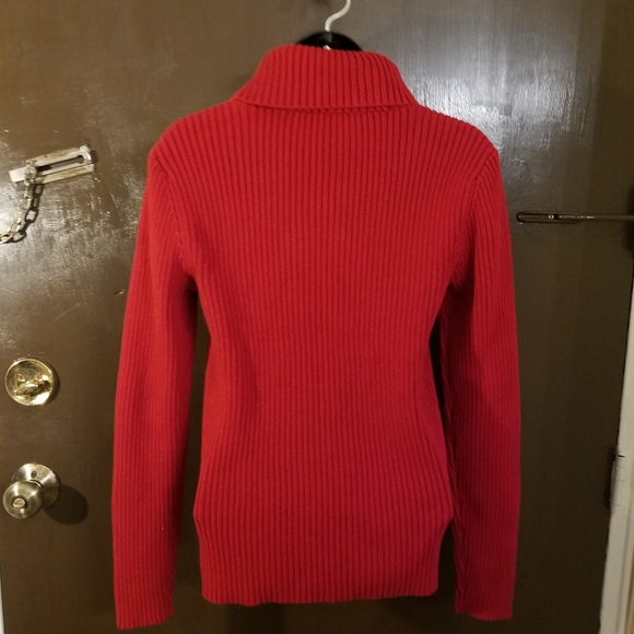 Lauren Ralph Lauren Red Ribbed Cotton Sweater Vintage Christmas 🎄 - Picture 5 of 6